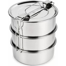 Midas Toptan Home 3'lü Metal Sefer Tası - Paslanmaz Çelik - 16 cm