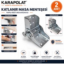 Karapolat  Katlanır Masa Menteşesi Yaylı Kilit Mekanizmalı 90° Açılır Katlanır Sehpa Masa Ayağı Bağlantı Aparatı 2 Adet