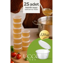 Ucco 25 Adet 120 ml Sızdırmaz Kapaklı Sosluk Buzluk Saklama Kabı, Et Suyu, Kemik Suyu Mutfak Organizeri