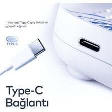 Bhave Aero Q Şarjlı Masaüstü Vantilatör - Type-C Girişli Taşınabilir Fan 4 Kademeli Hız Ayarlı Soğutucu