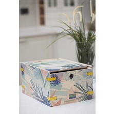 Ravéon Sepet Orta Boy Ahşap Saklama Kutusu - 35X25X16 cm Dolap Içi Düzenleyici