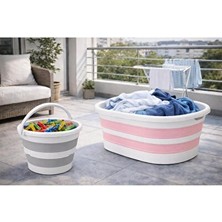 Ravéon Çamaşır Sepeti Set Içeriğinde Katlanır ve Oval Kova, 25 Lt