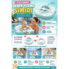 Ravéon Şişme Havuz & Aksesuarı Dinozor Temalı 2-In-1 Büyüyen Bebek Simidi, Sökülebilir Oturak ve Fonksiyon