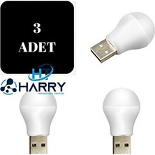 Ravéon Masa ve Gece Lambası Mini USB Gün Işığı LED Ampul - 3 Adet Okuma ve Gece Lambası