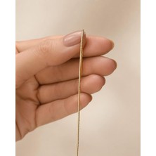Sarezza Gold 14 Ayar Altın 1 mm Ince Balıksırtı Zincir Kolye 45CM