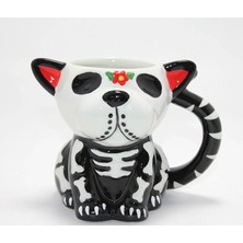 Drop Tedarik Day Of The Dead Köpek Figürlü 3D Kabartmalı Porselen Kupa ALK4896