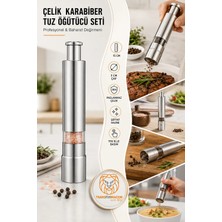 Karabiber Tuz Öğütücü Profesyonel 304 Paslanmaz Çelik Manuel Baharat Değirmeni 720252