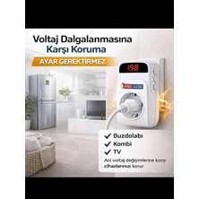 Ravéon Regülatör Dijital Akım Koruma Özellikli Priz - 16A, 220V Güç Koruma