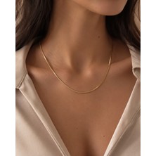 Sarezza Gold 14 Ayar Altın Ince Balıksırtı Zincir Kolye