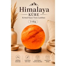 Ravéon Masa ve Gece Lambası Ahşap Tabanlı Himalaya Kaya Tuzu Lambası, 4-5 Kg, 1,5 Metre Kabloyla