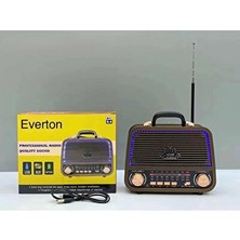 Ravéon Nostaljik Radyo Everton Bluetooth Radyo ve Müzik Çalar, LED Işıklı ve Taşınabilir