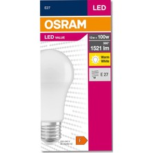 Astraltech Osram 4052899971097 LED Cla 100, 13 W, 1521 Lümen, 2700 Kelvin, Sarı Işık E27 Duy Ampul, Boy: 12CM