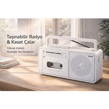 Ravéon Nostaljik Radyo Bluetooth ve Kaset Çalar Özellikli Taşınabilir Retro Radyo