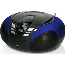 Ravéon Nostaljik Radyo Taşınabilir Fm Radyo ve USB Çalar ile Mavi Renkli Müzik Kutusu