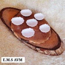 Empressco 6 Adet Boyasız Istiridye Desen Kahve Yanı Sunumluk Lokumluk Şekerlik Ikramlık (Kendin Boya Hobi).