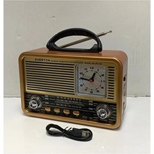 Ravéon Nostaljik Radyo Kahverengi Nostaljik Müzik Çalar Radyo Saat - Bluetooth ve USB Özellikli