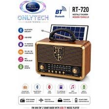 Ravéon Nostaljik Radyo Güneş Enerjili Çok Fonksiyonlu Bluetooth Radyo ve Mp3 Çalar