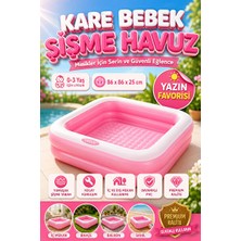 Maison Luré Mini Kare Şişme Çocuk Havuzu, Ev ve Bahçe Için Uygun Şişme Havuz & Aksesuarı 86X86X25 cm