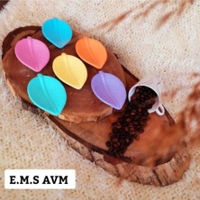 Empressco 6 Adet Pastel Tonlar'da Yaprak Desen Kahve Yanı Sunumluk Lokumluk Ikramlık En: 6 cm Uzunluk: 9 cm