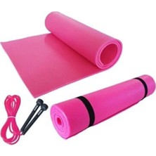 Empressco Siyah Pilates Minderi ve Yoga Egzersiz Matı 6,5mm Atlama Ipi