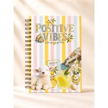 Giala Paperwork Gıala Positive Vibes A5 Spiralli Sert Kapak Çizgili Defter 100 Yaprak 90 gr Ivory