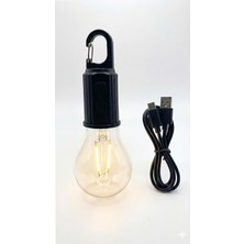 Astraltech Şarjlı Taşınabilir LED Ampul Lamba – USB ile Edilebilir, 3 Kademeli Işık, Asma Kancalı & Kamp,