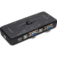 Skygo VGA USB Kvm Swıtch 4 In 1 Out + 4 Port USB Console - Sıyah HD230