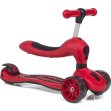 Empressco Oturaklı Çocuk Scooter 3 Tekerlekli Işıklı Scooter Yükseklik Ayarlı 1-5 Yaş Kırmızı