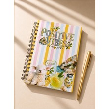 Giala Paperwork Gıala Positive Vibes A5 Spiralli Sert Kapak Çizgisiz Defter 100 Yaprak 90 gr Ivory