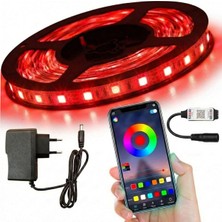 Astraltech Rgb Şerit LED Set Tak Çalıştır Bluetoothlu ve Müziğe Duyarlı 5050 3 Çipli Iç Mekan Silikonsuz (2 Me