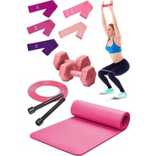 Empressco Pilates Seti 5 Adet Lateks Squat Bant Atlama Ipi Dambıl Yoga Matı