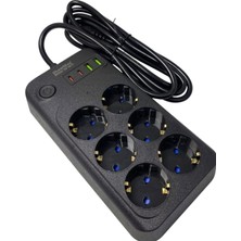 Astraltech Lunatic Showmax SH-3046 Termal Akım Korumalı Priz 2 mt (6 Priz + 2 USB + 2 Type-C) (6 Lı 2xu