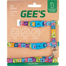 Gee's Geri Dönüştürülebilir Kumaş Premium Kedi Göğüs Tasması Funny Faces