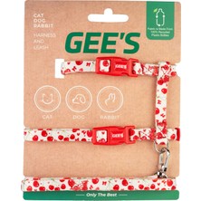Gee's Geri Dönüştürülebilir Kumaş Premium Kedi Göğüs Tasması Cherry Love