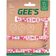 Gee's Geri Dönüştürülebilir Kumaş Premium Kedi Göğüs Tasması Pink Wings