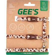 Gee's Geri Dönüştürülebilir Kumaş Premium Kedi Göğüs Tasması Coffee Mood
