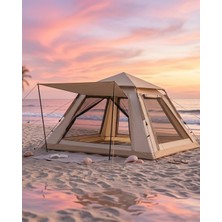 Azrlya Büyük Aile Kamp Çadırı 240X240X160 cm Gölgelikli 6 Kişilik Outdoor Çadır - Lisinya