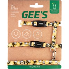 Gee's Geri Dönüştürülebilir Kumaş Premium Kedi Göğüs Tasması Bee Happy