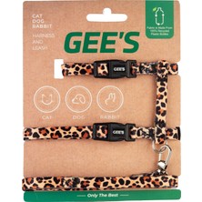 Gee's Geri Dönüştürülebilir Kumaş Premium Kedi Göğüs Tasması Leopard