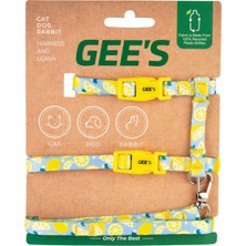 Gee's Geri Dönüştürülebilir Kumaş Premium Kedi Göğüs Tasması Lemon Bits