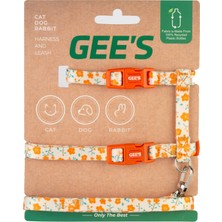 Gee's Geri Dönüştürülebilir Kumaş Premium Kedi Göğüs Tasması Marigold