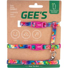 Gee's Geri Dönüştürülebilir Kumaş Premium Kedi Göğüs Tasması Puzzle
