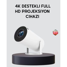 Azrlya Ev Sineması Projeksiyon Cihazı – 160 Ansı Lümen, 4K Uyumlu ve Kablosuz Görüntü Aktarımı - Lisinya