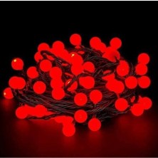 Azrlya 5m 28 LED Kırmızı Işık Siyah Kablo Fişli