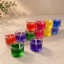 Azrlya 6'lı Jel Dekoratif Mum Seti - Karışık Renklerde