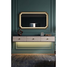 Yumedi Design DAL1801AT - Ledli Miko Dresuar , Antre Hol Rafı, Duvara Montaj Tv Sehpası 180CM Antrasit-Traverten