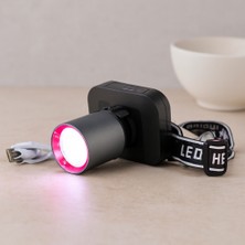 Aesco 50W Şarjlı Kafa Lambası (Usb Type-C, Dijital, Kademe Ayarlı)