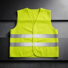 Azrlya Fosforlu Sarı Ikaz Yeleği - Çift Reflektörlü - Iş Güvenliği Uyumlu