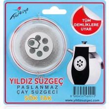 Nemere İthalat Sök Tak Çay Süzgeci – Paslanmaz Çelik Yıldız Tasarımlı Sökülebilir Çay Süzgeci Nemere