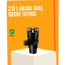 Astraltech Oto Bardak Tutucu 360° Döner Çift Bölmeli Karbon Fiber Tasarım